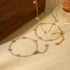 Wholesale Women's Geometric Stainless Steel Bead Chain Zircon Necklace