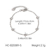 Wholesale Women's Geometric Stainless Steel Bead Chain Zircon Necklace