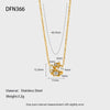 Wholesale Women's Geometric Stainless Steel Bowknot Earrings And Necklaces With Vacuum Real Gold Plating