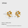 Wholesale Women's Geometric Stainless Steel Bowknot Earrings And Necklaces With Vacuum Real Gold Plating