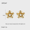 Wholesale Women's Geometric Stainless Steel Bowknot Earrings And Necklaces With Vacuum Real Gold Plating