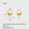 Wholesale Women's Geometric Stainless Steel Bowknot Earrings And Necklaces With Vacuum Real Gold Plating