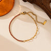 Wholesale Women's Geometric Stainless Steel Bracelet Set With Diamonds