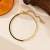 Wholesale Women's Geometric Stainless Steel Bracelet Set With Diamonds