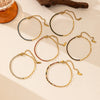 Wholesale Women's Geometric Stainless Steel Bracelet Set With Diamonds