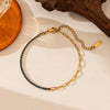Wholesale Women's Geometric Stainless Steel Bracelet Set With Diamonds