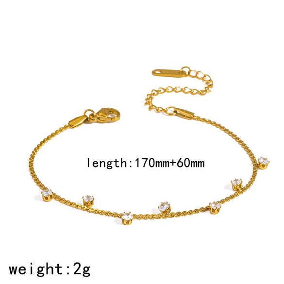 Wholesale Women's Geometric Stainless Steel Bracelet With Real Gold Plating Light Luxury Style