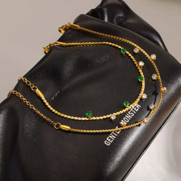 Wholesale Women's Geometric Stainless Steel Bracelet With Real Gold Plating Light Luxury Style