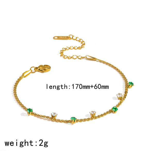 Wholesale Women's Geometric Stainless Steel Bracelet With Real Gold Plating Light Luxury Style
