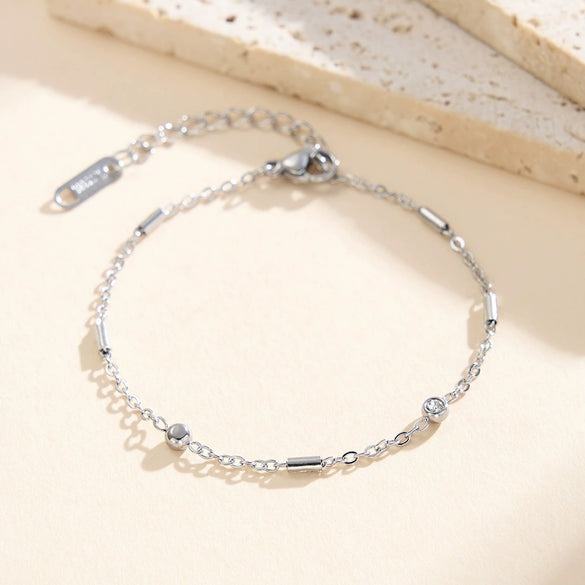 Wholesale Women's Geometric Stainless Steel Bracelet With Vacuum Plating And Original Design