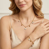 Wholesale Women's Geometric Stainless Steel Butterfly Necklace With Electroplating And Calendering Chain