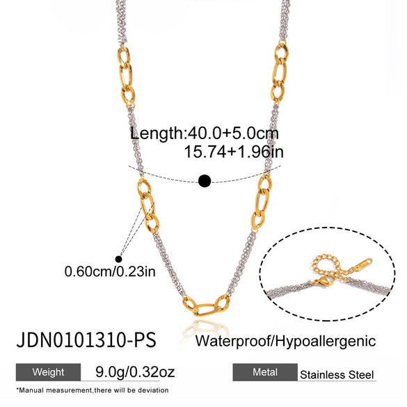 Wholesale Women's Geometric Stainless Steel Chain Necklace With Pvd Furnace Vacuum Real Gold Plating