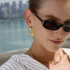 Wholesale Women's Geometric Stainless Steel Chain Necklace With Pvd Furnace Vacuum Real Gold Plating