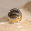 Wholesale Women's Geometric Stainless Steel Chubby Rib Ring With Gold And Silver Color Matching Electroplated In Light Luxury Fashion