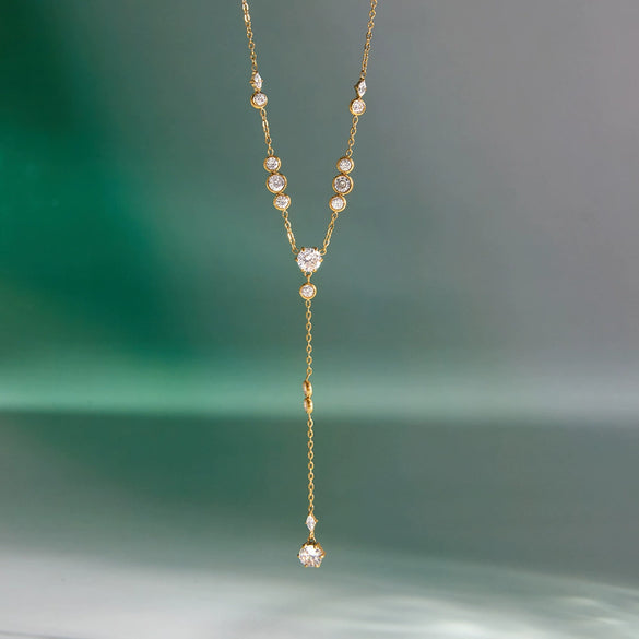 Wholesale Women's Geometric Stainless Steel Clavicle Chain Necklace With Vacuum Real Gold Plating In Pvd Furnace