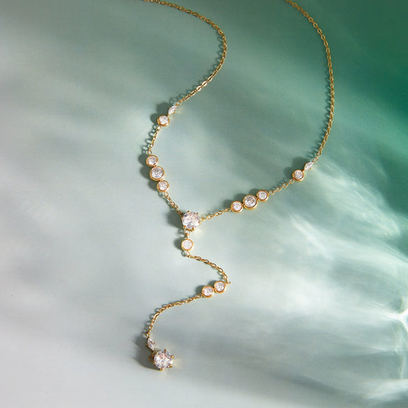 Wholesale Women's Geometric Stainless Steel Clavicle Chain Necklace With Vacuum Real Gold Plating In Pvd Furnace