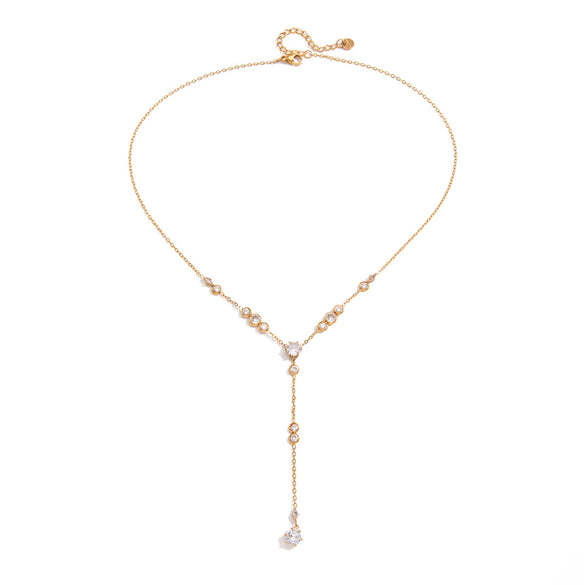 Wholesale Women's Geometric Stainless Steel Clavicle Chain Necklace With Vacuum Real Gold Plating In Pvd Furnace