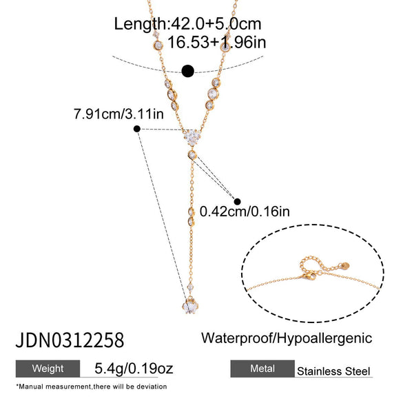 Wholesale Women's Geometric Stainless Steel Clavicle Chain Necklace With Vacuum Real Gold Plating In Pvd Furnace