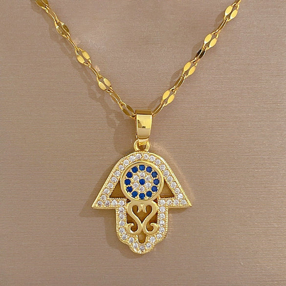 Wholesale Women's Geometric Stainless Steel Copper Electroplated Necklace
