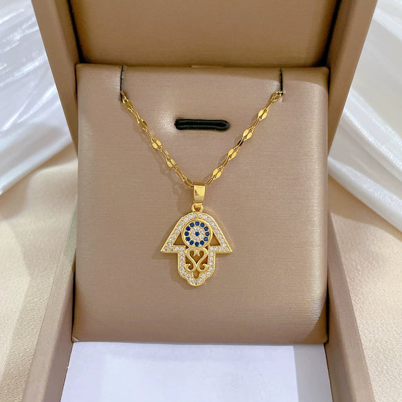 Wholesale Women's Geometric Stainless Steel Copper Electroplated Necklace