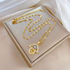 Wholesale Women's Geometric Stainless Steel Copper Electroplated Necklace