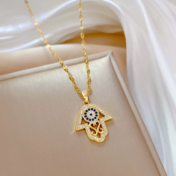 Wholesale Women's Geometric Stainless Steel Copper Electroplated Necklace