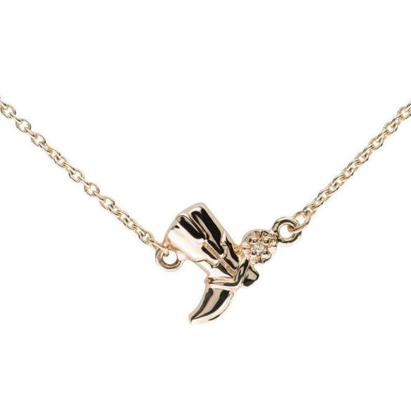 Wholesale Women's Geometric Stainless Steel Cowboy Boots Pendant Necklace With Vacuum Plating In Furnace Regular Chain