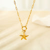 Wholesale Women's Geometric Stainless Steel Cross Chain Necklace 18K Gold Plated
