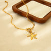 Wholesale Women's Geometric Stainless Steel Cross Chain Necklace 18K Gold Plated
