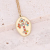 Wholesale Women's Geometric Stainless Steel Cross Necklace With Eye Pattern And Zircon Design