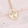 Wholesale Women's Geometric Stainless Steel Cross Necklace With Eye Pattern And Zircon Design