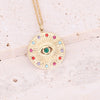 Wholesale Women's Geometric Stainless Steel Cross Necklace With Eye Pattern And Zircon Design