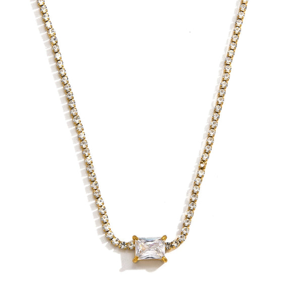 Wholesale Women's Geometric Stainless Steel Cross Necklace With Vacuum Real Gold Plating In Pvd Furnace