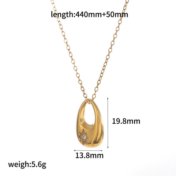 Wholesale Women's Geometric Stainless Steel Diamondencrusted Earrings With Vacuum Real Gold Plating