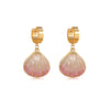 Wholesale Women's Geometric Stainless Steel Dripping Oil Shell Earrings Vacation Style Jewelry