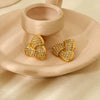 Wholesale Women's Geometric Stainless Steel Earrings 18K Gold Plated