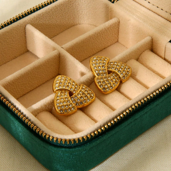 Wholesale Women's Geometric Stainless Steel Earrings 18K Gold Plated