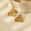 Wholesale Women's Geometric Stainless Steel Earrings 18K Gold Plated