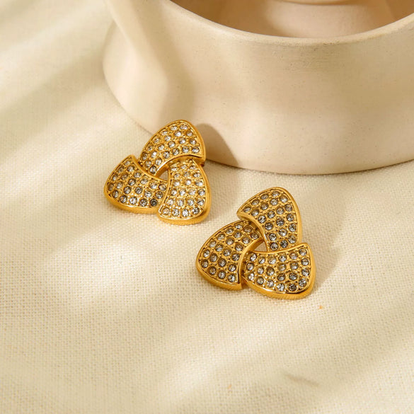 Wholesale Women's Geometric Stainless Steel Earrings 18K Gold Plated