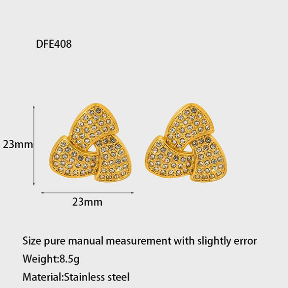 Wholesale Women's Geometric Stainless Steel Earrings 18K Gold Plated