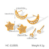Wholesale Women's Geometric Stainless Steel Earrings Set With Zirconia In Plants Flowers Style