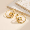 Wholesale Women's Geometric Stainless Steel Earrings With Curved Spiral Twisted Lines Vintage Style 18K Gold Plated By Vacuum Real Gold Plating In Pvd Furnace