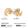 Wholesale Women's Geometric Stainless Steel Earrings With Geometric Pattern And Vacuum Real Gold Plating