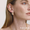 Wholesale Women's Geometric Stainless Steel Earrings With Geometric Pattern And Vacuum Real Gold Plating