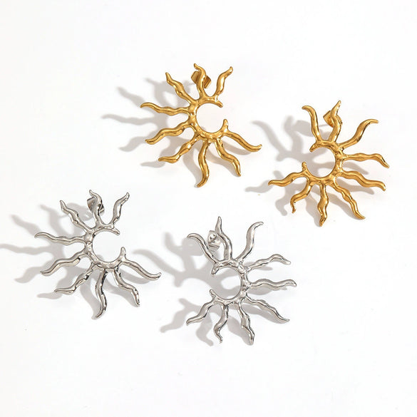 Wholesale Women's Geometric Stainless Steel Earrings With Pvd Furnace Vacuum Real Gold Plating Ins Style Minimalist