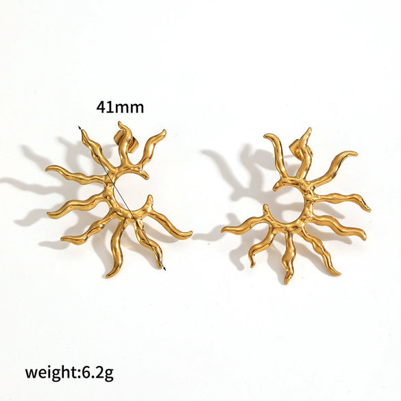 Wholesale Women's Geometric Stainless Steel Earrings With Pvd Furnace Vacuum Real Gold Plating Ins Style Minimalist