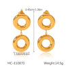 Wholesale Women's Geometric Stainless Steel Earrings With Pvd Furnace Vacuum Real Gold Plating