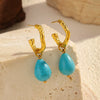 Wholesale Women's Geometric Stainless Steel Earrings With Pvd Furnace Vacuum Real Gold Plating