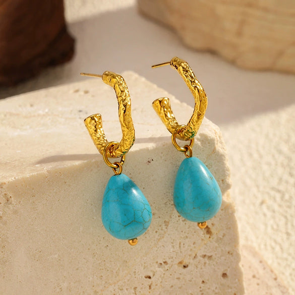 Wholesale Women's Geometric Stainless Steel Earrings With Pvd Furnace Vacuum Real Gold Plating