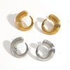 Wholesale Women's Geometric Stainless Steel Earrings With Pvd Furnace Vacuum Real Gold Plating
